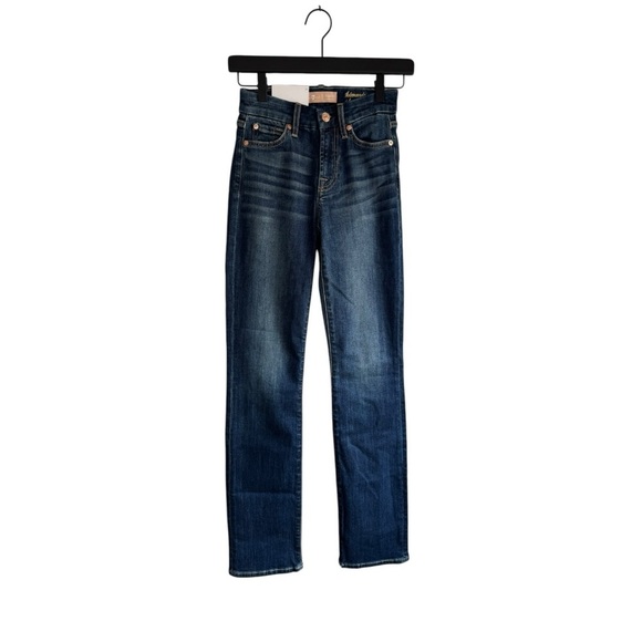 New! 7 For All Mankind b(air) Denim Kimmie Straight Jeans Mid‎ Rise - Picture 2 of 6